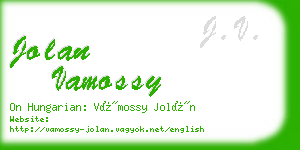 jolan vamossy business card